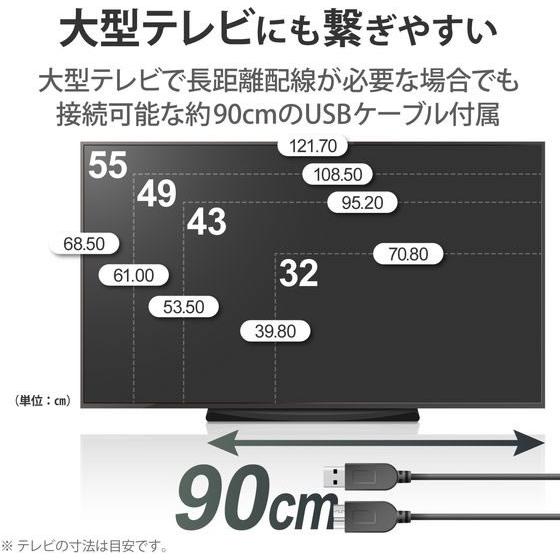 【美品】ELECOM TV録画用ハードディスク/4K/2TB/ELP-PTV020UBK ELP 【お取り寄せ】エレコム TV用2.5インチ外付けHDD 2TB ELP
