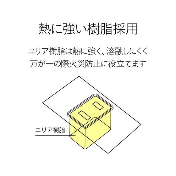 【お取り寄せ】エレコム シャッタータップ 2P式3個口 3m ホワイト T-ST02-22330WH｜jetprice｜05