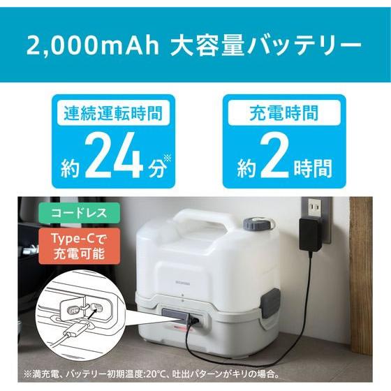 アイリスオーヤマ 充電式ポータブルウォッシャー ホワイト グレー JPW