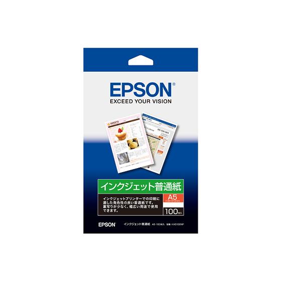 エプソン インクジェット普通紙 A5 100枚 KA5100NP  普通紙 ジェルジェット インクジェット用紙｜jetprice