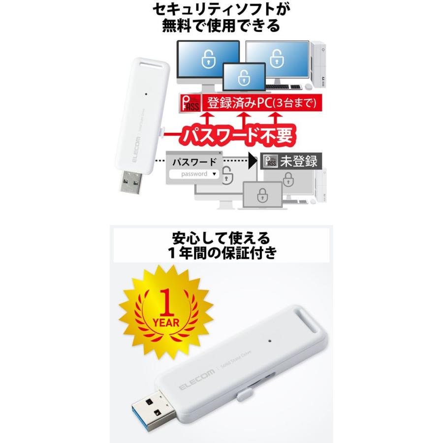 【お取り寄せ】エレコム 外付けSSD 1TB USB3.2 ホワイト ESD-EMB1000GWH ＳＳＤ 外付けドライブ ＵＳＢメモリ パソコン 家電の画像