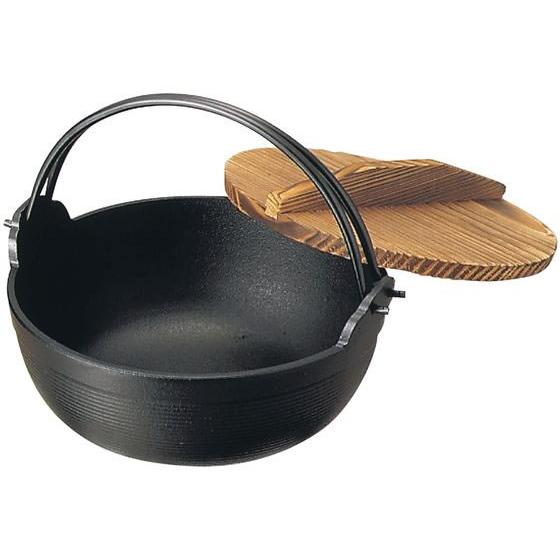 お取り寄せ】岩鋳 南部鉄 ふる里鍋 深型 24cm 電磁用 黒塗り キッチン