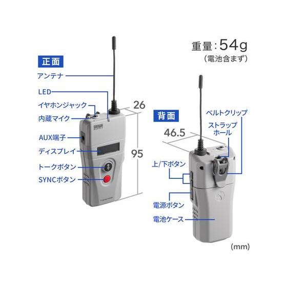 【お取り寄せ】サンワサプライ ワイヤレスガイドシステム(親機) MM-WGS2TN 拡声器 マイク オーディオ ヘッドホン テレビ 家電の画像