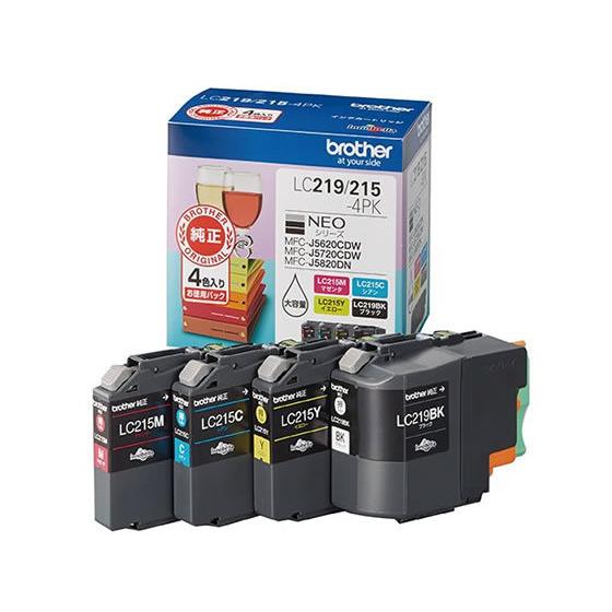 ブラザー インクカートリッジ 大容量 4色パック LC219 215-4PK ブラザー ｂｒｏｔｈｅｒマルチパック インクジェットカートリッジ インクカートリッジ トナー