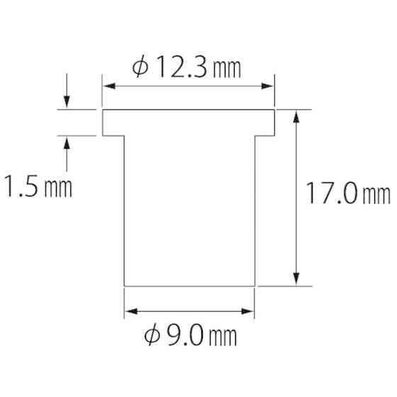 エビ　ブラインドナット　エビナット　板厚4.0　M6×1.0(1000個入)　(平頭・スティール製)　NSD640M