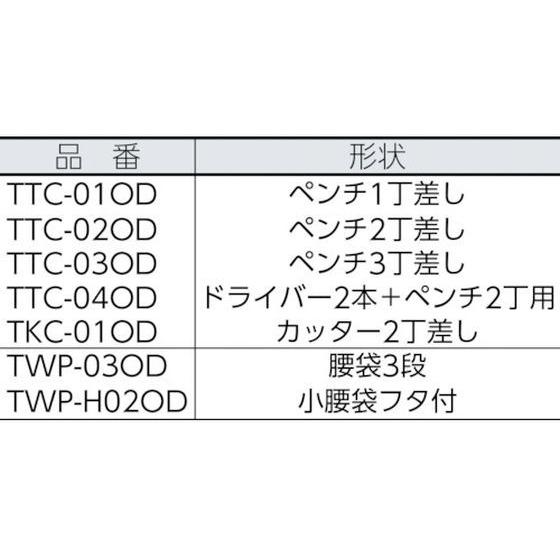 【お取り寄せ】TRUSCO 腰袋3段 OD TWP-03OD｜jetprice｜02