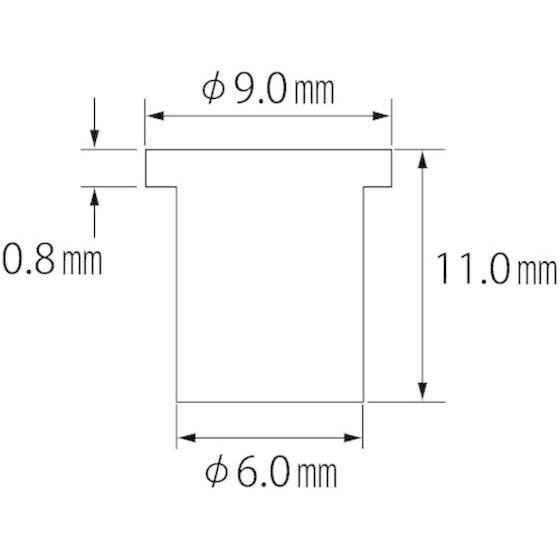 エビ　ブラインドナット　エビナット　板厚2.0　M4×0.7(1000個入)　(平頭・アルミ製)　NAD4M