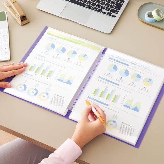 【お取り寄せ】リヒトラブ CUBE FIZZ書き込めるクリヤーブック A4 パープル N6005 Ａ４ 固定式クリヤーファイル | LIHIT LAB. | 04