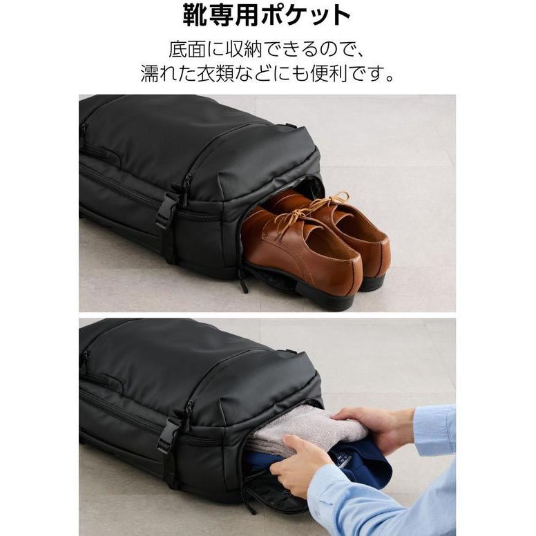 お取り寄せ】エレコム リュック 35L シューズ収納 16インチPC 黒 BM 