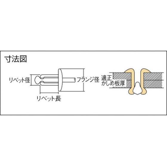 エビ　ブラインドリベット(スティール／スティール製)　8-14(500本入)　箱入　NS814