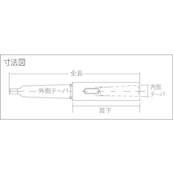 お取り寄せ】TRUSCO ドリルソケット焼入研磨品 ロング MT3×MT3 首下
