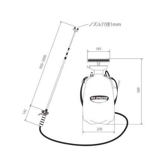 フルプラ　ダイヤスプレープレッシャー式噴霧器12L　7800