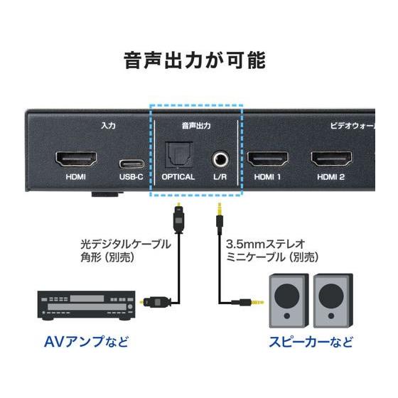 【お取り寄せ】サンワサプライ 4画面ビデオウォールコントローラ(4K相応う) VGA-PHD4VWC うつり変わり機 分かちあう器 ＰＣ境界線の外側器機 マイコン 家電