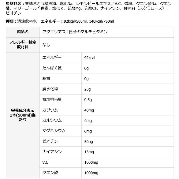 コカ・コーラ/アクエリアス1日分のマルチビタミン 500ml×24本  スポーツドリンク 清涼飲料 ジュース 缶飲料 ボトル飲料｜jetprice｜02