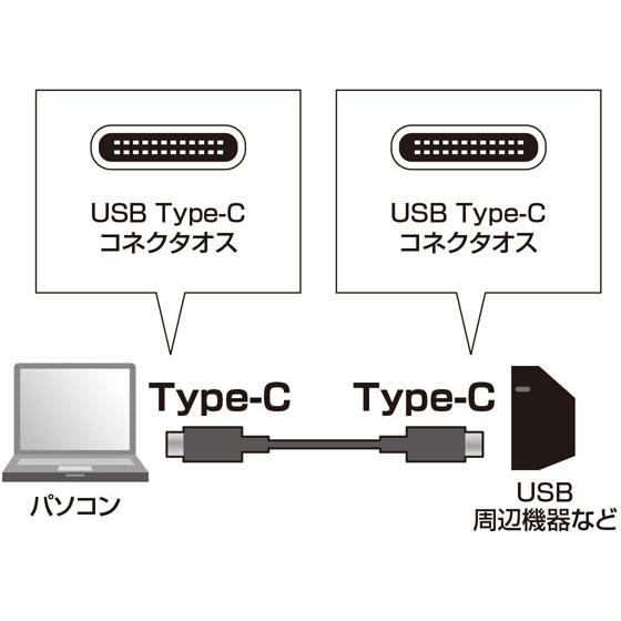 【お取り寄せ】サンワサプライ USB3.1 Type C Gen1 PD対応ケーブル 1m ブラック  ＵＳＢケーブル 配線｜jetprice｜02