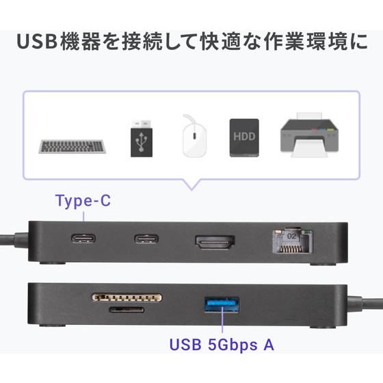 お取り寄せ】サンワサプライ USB Type-C ドッキングステーション USB