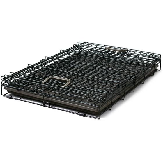 【お取り寄せ】アイリスオーヤマ 折りたたみ ケージ アイアンブラックカラー OKE-750R ケージ 犬 ドッグ用 ペット お散歩 生活グッズ ペットハウスの画像