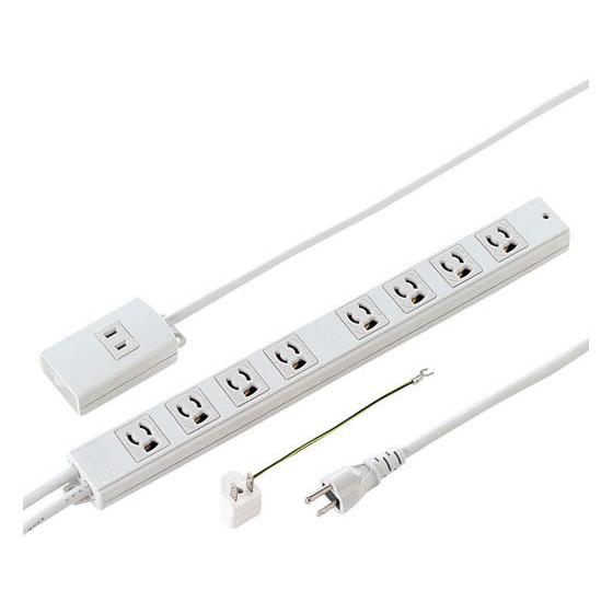 【お取り寄せ】サンワサプライ 抜止タップ手元集中スイッチ3P8個口2m TAP-MG3812N コード付き電源タップ３ピン 電源タップ ＯＡタップ 配線パーツ 家電