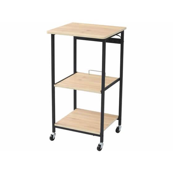 YAMAZEN レンジラック DRW-41-OAK SBK) キッチンワゴン キッチン収納 収納家具 インテリア 収納