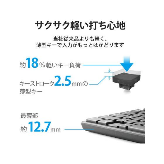 エレコム キーボード ワイヤレス 抗菌 薄型 フル TK-FDM110TKBK｜jetprice｜04