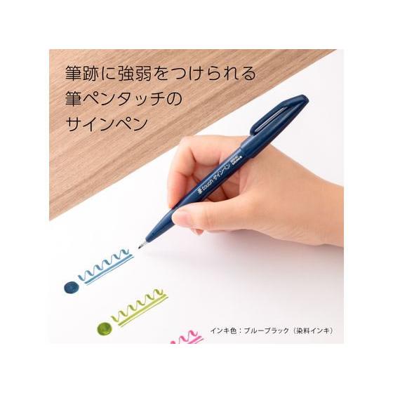 ぺんてる（Pentel） 筆タッチサインペン ブルーブラック SES15C-CA 青