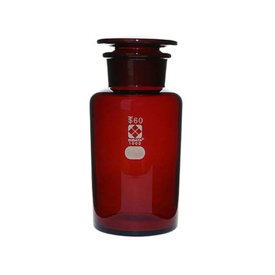 お取り寄せ】柴田科学 共通摺合わせ広口試薬瓶 茶褐色 1000mL 試薬瓶