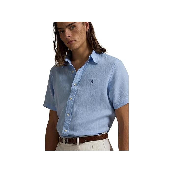 (取寄) ラルフローレン メンズ ショート スリーブ クラシック フィット リネン シャツ Polo Ralph Lauren men Short Sleeve Classic Fit Linen Shirt Office Blue POLO RALPH LAUREN（ポロ・ラルフローレン） (取寄) ラルフローレン