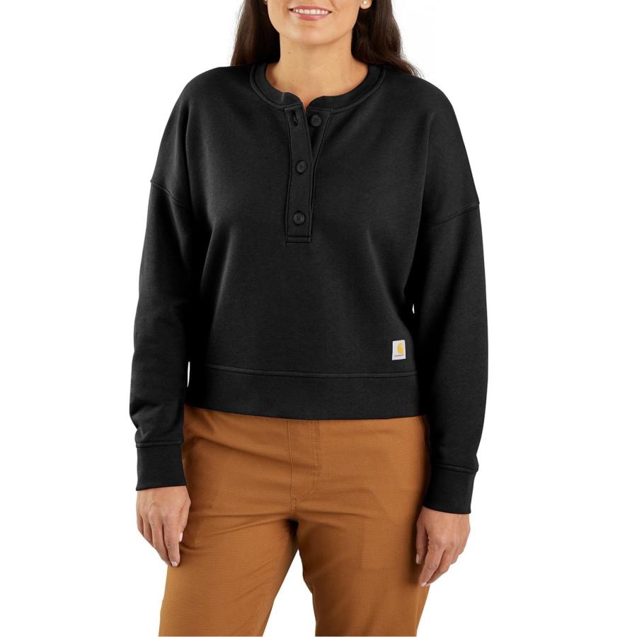 (取寄) カーハート プラス ルーズ フィット ミッドウエイト フレンチ テリー ヘンリー セーター Carhartt 106182 Plus Loose Fit Midweight French Terry Henley Sweater Dusty Olive Carhartt（カーハート） P最大17倍1/1限定 (取寄) プラス ルーズ