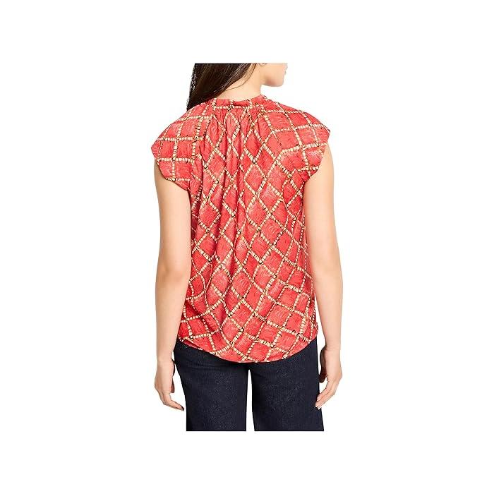(取寄) ニックゾー レディース スクイッグル チェック キャップ スリーブ トップ NIC+ZOE women Squiggle Check Cap Sleeve Top Red Multi 取寄) ニックゾー レディース スクイッグル チェック キャップ
