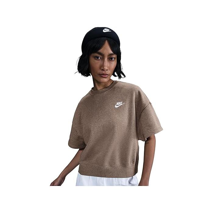 (取寄) ナイキ レディース スポーツウェア クラブ フリース シーズナル ルーズ トップ Nike women Sportswear Club Fleece Seasonal Loose Top Mink Brown/Heather/White NIKE（ナイキ） (取寄) レディース スポーツウェア クラブ フリース