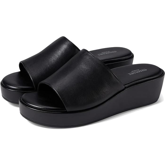 (取寄) ロックポート レディース オーブリエラ スライド Rockport women Rockport Aubriella Slide Black Leather ROCKPORT（ロックポート） (取寄) レディース オーブリエラ スライド