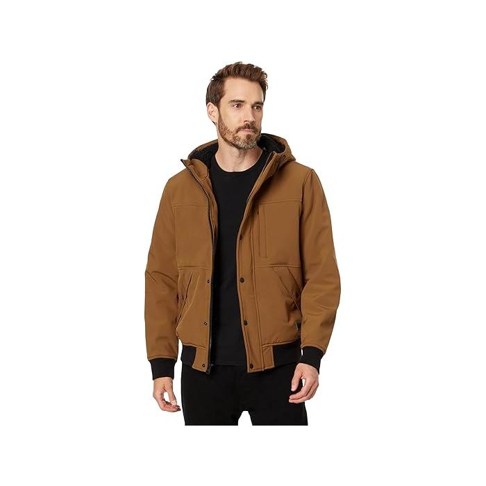 (取寄) リーバイス メンズ ソフトシェル ウィズ シェルパ ライニング アンド フード Levi's men Softshell with Sherpa Lining and Hood Brown Levi's（リーバイス） P最大17倍1/1限定 (取寄) メンズ ソフトシェル