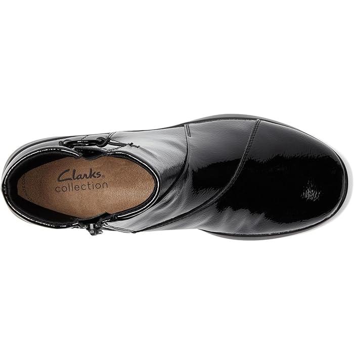 (取寄) クラークス レディース デヴァ Clarks women Ellowyn Deva Black Crinkle Patent Synthetic Clarks（クラークス） (取寄) レディース デヴァ Clarks women Ellowyn