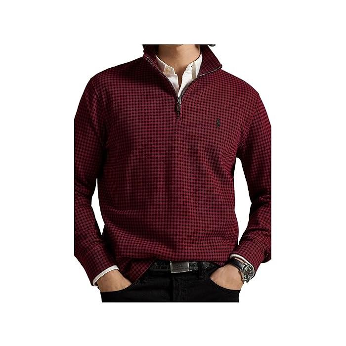 (取寄) ラルフローレン メンズ ロング スリーブ ハーフ ジップ プルオーバー Polo Ralph Lauren men Long Sleeve Half Zip Pullover Micro Holiday Check/Red POLO RALPH LAUREN（ポロ・ラルフローレン） (取寄) ラルフローレン