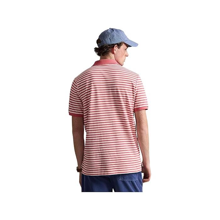 (取寄) ラルフローレン メンズ クラシック フィット ストライプド メッシュ ポロ シャツ Polo Ralph Lauren men Classic Fit Striped Mesh Polo Shirt Earth Blue/White POLO RALPH LAUREN（ポロ・ラルフローレン） (取寄) ラルフローレン