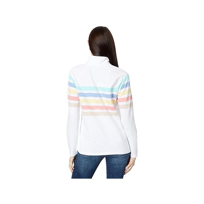 (取寄) エルエルビーン レディース ピークス アイランド 1/4 ジップ L.L.Bean women Peaks  1/4 Zip White Multi Stripe