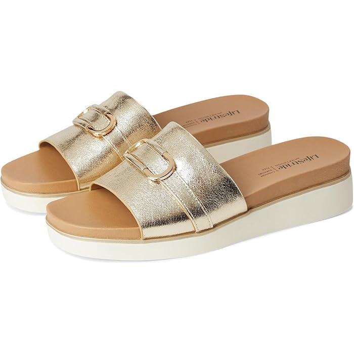 (取寄) ライフストライド レディース  LifeStride women tybit Platino Gold Faux Leather P最大17倍1/1限定 (取寄) ライフストライド レディース ジェネビーブ
