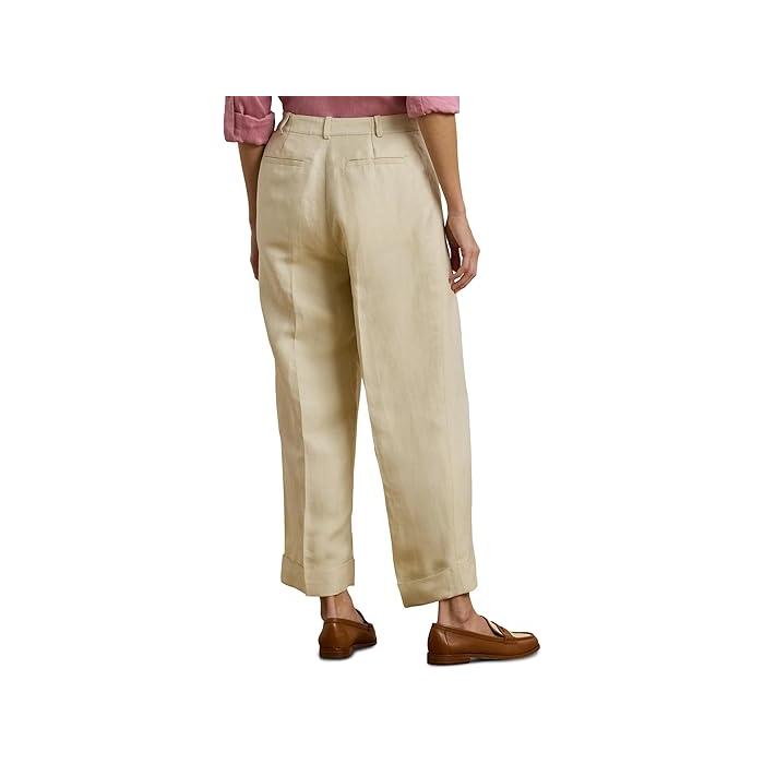 (取寄) ローレン ラルフローレン レディース リネンブレンド ツイル ワイド-レッグ パンツ Lauren Ralph Lauren women Linen-Blend Twill Wide-Leg Pants Ivory Beige LAUREN RALPH LAUREN（ローレン ラルフローレン） (取寄) ローレン