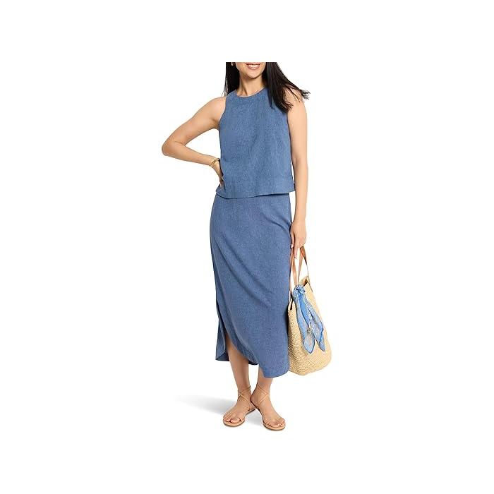 (取寄) ニックゾー レディース ルンバ リネン ディップ スカート NIC+ZOE women Rumba Linen Dip Skirt Blue Mix 取寄) ニックゾー レディース ルンバ リネン ディップ スカート NIC+