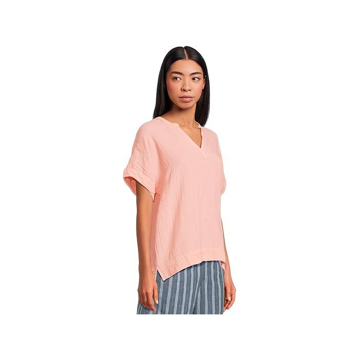 (取寄) エルエルビーン レディース クラウド ガーゼ シャツ ショート スリーブ L.L.Bean women Cloud Gauze Shirt Short Sleeve Coral Quartz