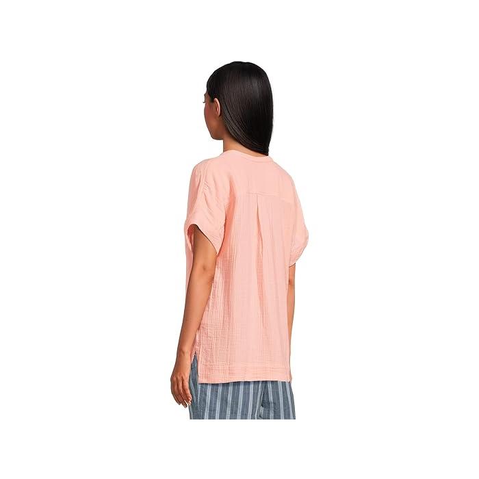 (取寄) エルエルビーン レディース クラウド ガーゼ シャツ ショート スリーブ L.L.Bean women Cloud Gauze Shirt Short Sleeve Coral Quartz