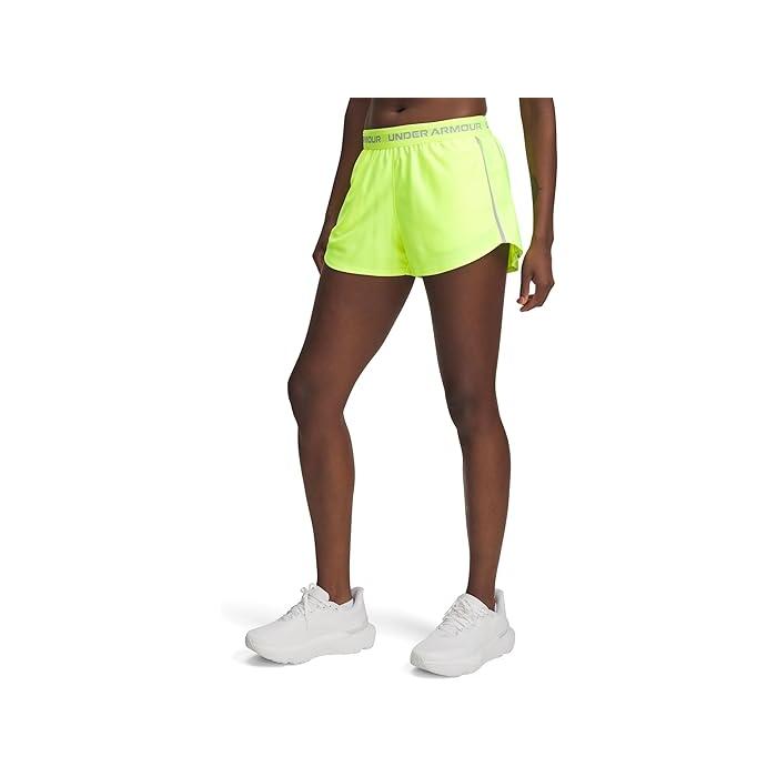 P最大21倍10/24-26限定 (取寄) アンダーアーマー レディース テック プレイ アップ ショーツ Under Armour women Tech Play Up Shorts High Vis Yellow/White | UNDER ARMOUR