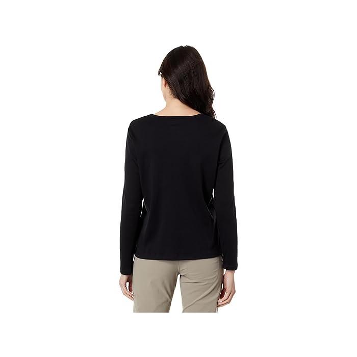 (取寄) エルエルビーン レディース ピティート ピマ クルー ネック ロング スリーブ L.L.Bean women Petite Pima Crew Neck Long Sleeve Black
