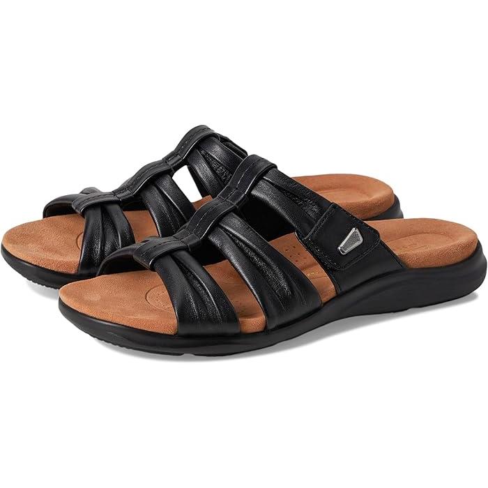 (取寄) クラークス レディース キトリー スライド Clarks women Kitly Slide Black Leather Clarks（クラークス） (取寄) レディース キトリー スライド Clarks