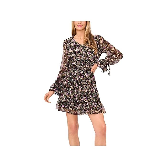 cece (取寄) シーシー レディース ロング スリーブ V-ネック ドレス