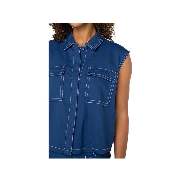 (取寄) リバプールロサンゼルス レディース スリーブレス カーゴ シャツ Liverpool Los Angeles women Sleeveless Cargo Shirt Goddess Blue P最大17倍1/1限定 (取寄) リバプールロサンゼルス レディース スリーブ
