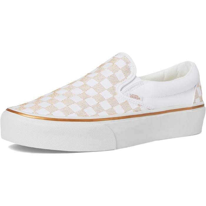 (取寄) バンズ クラシック スリッポン プラットフォーム Vans Classic Slip-On Platform llic Checkrbrd Gold VANS（ヴァンズ） P最大17倍1/1限定 (取寄) バンズ クラシック