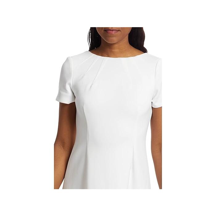 (取寄) カルバンクライン レディース スキューバ ショート スリーブ ソリッド Aライン   women Scuba Short Sleeve Solid Aline White Calvin Klein（カルバン・クライン） (取寄) レディース スキューバ