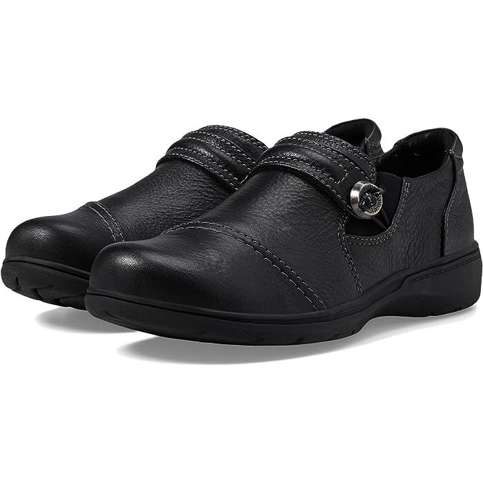 (取寄) クラークス レディース カーリー スタイル Clarks women Carleigh Style Black Leather Clarks（クラークス） (取寄) シューズ レディース カーリー パール