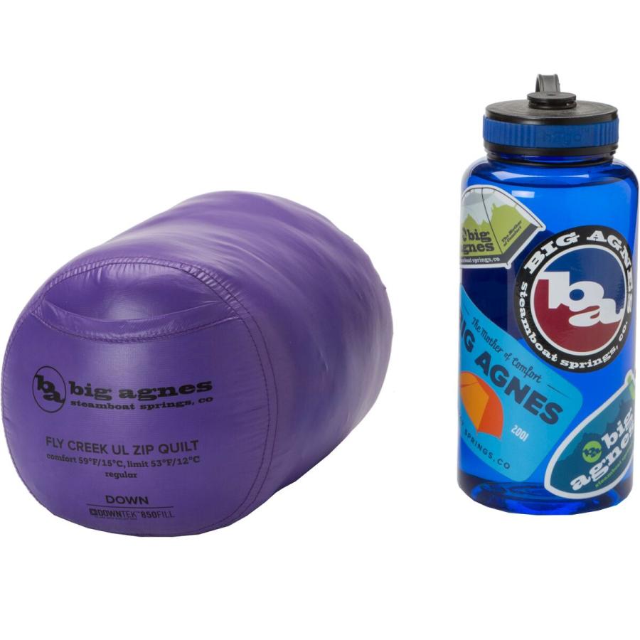 (取寄) ビッグアグネス フライ クリーク UL ジップ キルト: 50F ダウン Big Agnes Fly Creek UL Zip Quilt: 50F Down Asphalt/ Purple BIG AGNES（ビッグアグネス） (取寄) フライ クリーク UL ジップ